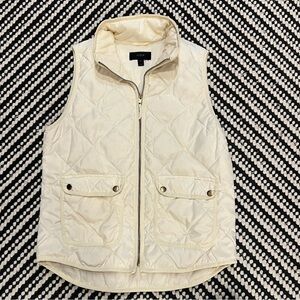 J. Crew Off-White Quilted Vest